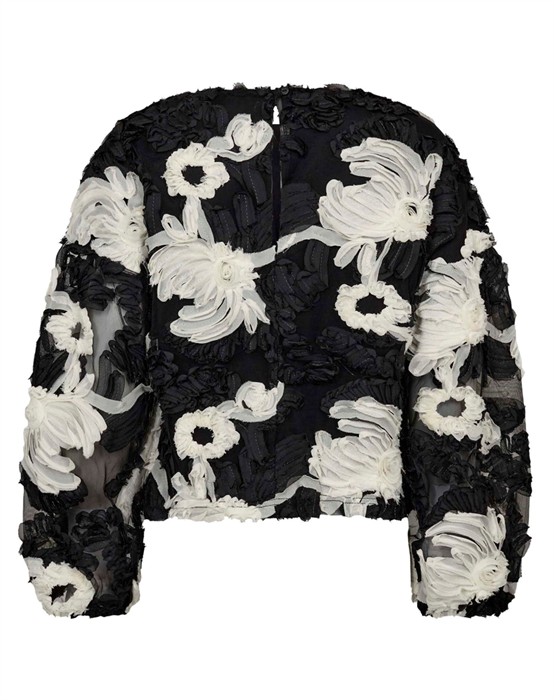 Fleur CC Fluffy Bluse - Black
